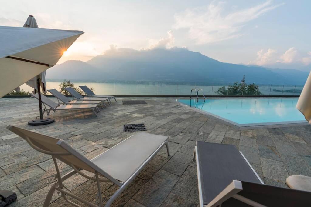 Magic Lake View With Beautiful Pool Area Bellano Bagian luar foto